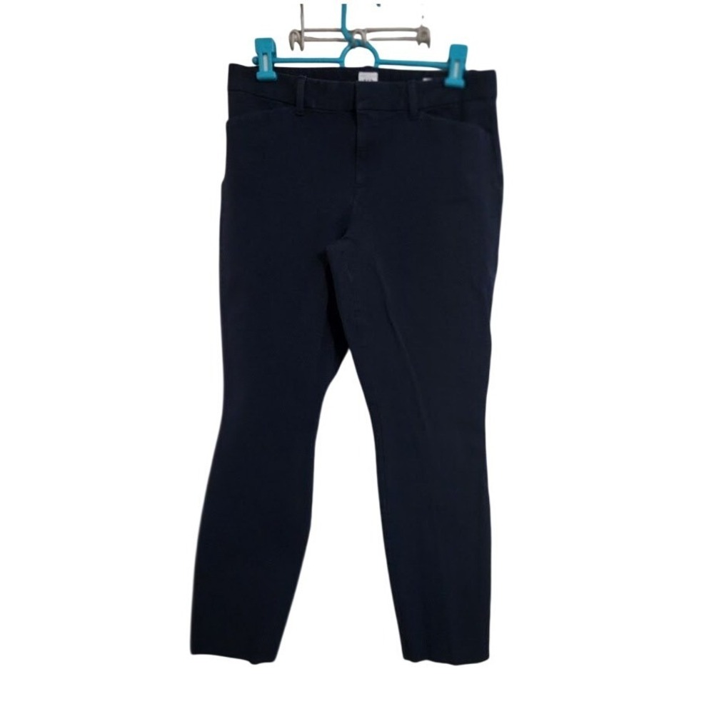 Gap Womens Navy Blue Skinny Chino Pants Mid Rise Stretch Trousers Size 12 G23